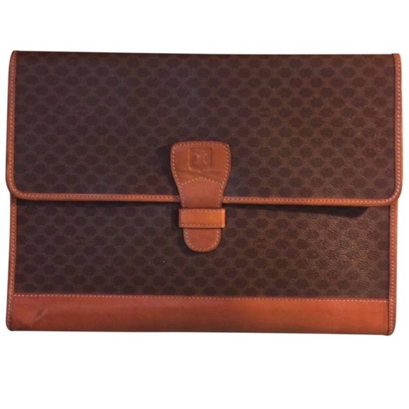 Authentic CELINE Brown Leather Large Clutch Bag - Picture 1 of 11